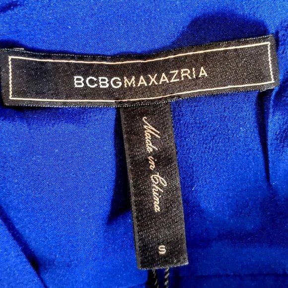 BCBGMaxAzria Bridgete Royal Blue Silk Split Back Tunic Top - Picture 5 of 8